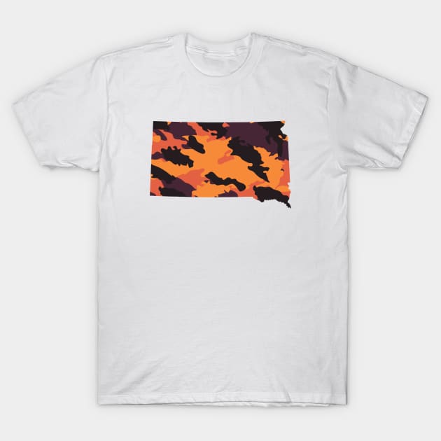 South Dakota Camo Orange T-Shirt by GreenGuyTeesStore